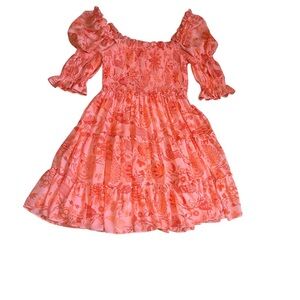 Cinq à Sept Pink Floral Jacky Babydoll minidress bohemian feminine woman size 2